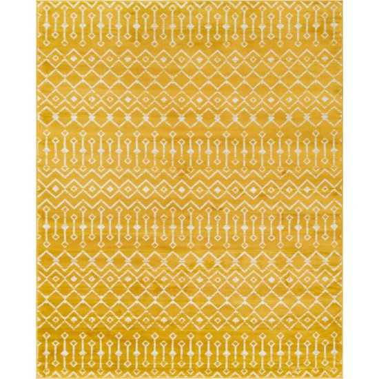 Rug Unique Loom Moroccan Trellis Yellow Rectangular 8' 0 x 10' 0