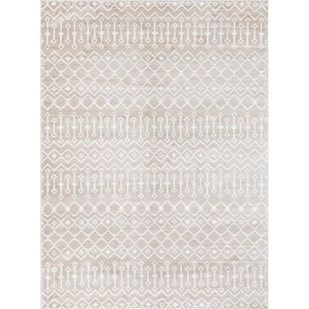 Rug Unique Loom Moroccan Trellis Beige Rectangular 8' 0 x 11' 0