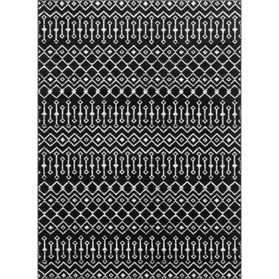 Rug Unique Loom Moroccan Trellis Black Rectangular 8' 0 x 11' 0