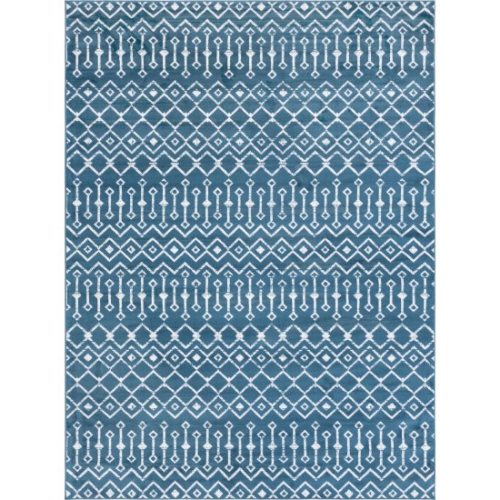 Rug Unique Loom Moroccan Trellis Dark Blue Rectangular 8' 0 x 11' 0