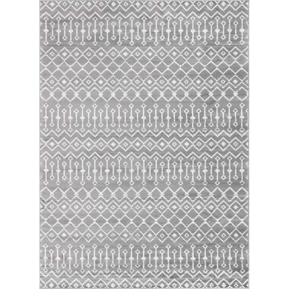 Rug Unique Loom Moroccan Trellis Dark Gray Rectangular 8' 0 x 11' 0