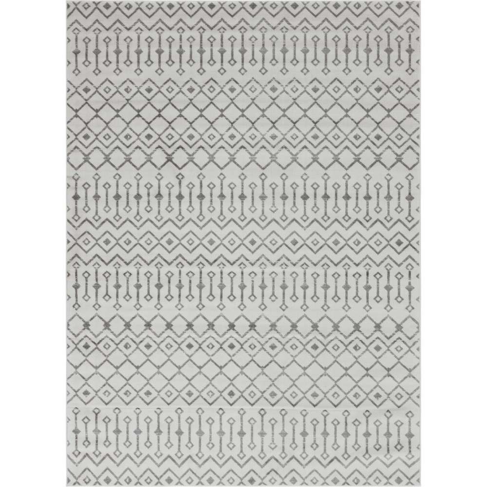 Rug Unique Loom Moroccan Trellis Ivory Rectangular 8' 0 x 11' 0