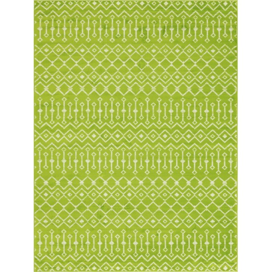 Rug Unique Loom Moroccan Trellis Green Rectangular 8' 0 x 11' 0