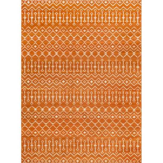 Rug Unique Loom Moroccan Trellis Orange Rectangular 8' 0 x 11' 0