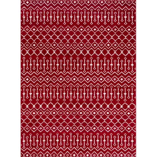 Rug Unique Loom Moroccan Trellis Red Rectangular 8' 0 x 11' 0