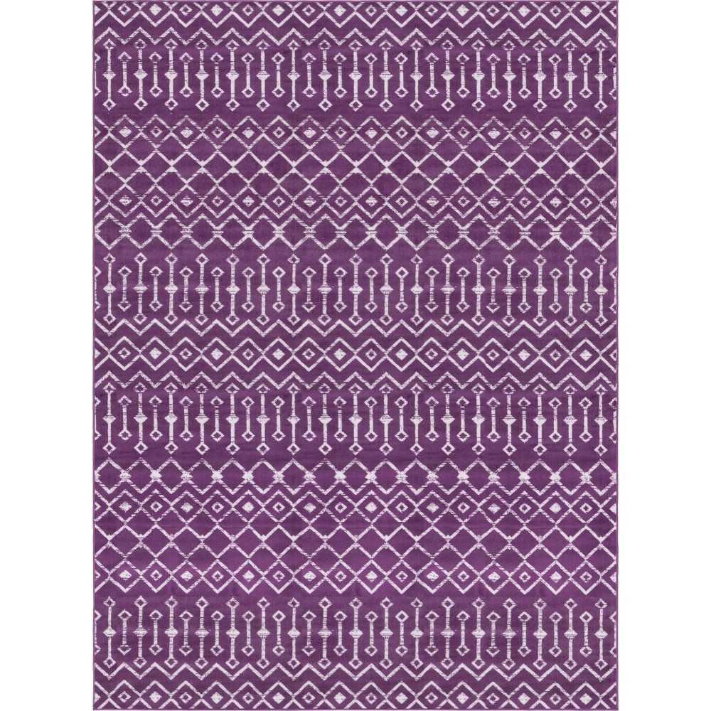 Rug Unique Loom Moroccan Trellis Violet Rectangular 8' 0 x 11' 0