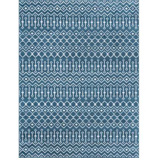 Rug Unique Loom Moroccan Trellis Dark Blue Rectangular 9' 0 x 12' 0