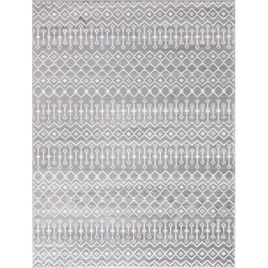 Rug Unique Loom Moroccan Trellis Dark Gray Rectangular 9' 0 x 12' 0