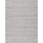 Rug Unique Loom Moroccan Trellis Light Gray Rectangular 9' 0 x 12' 0