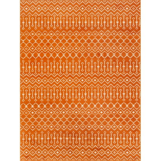 Rug Unique Loom Moroccan Trellis Orange Rectangular 9' 0 x 12' 0