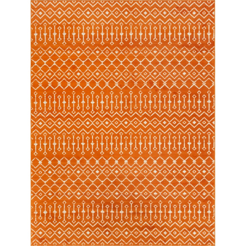 Rug Unique Loom Moroccan Trellis Orange Rectangular 9' 0 x 12' 0