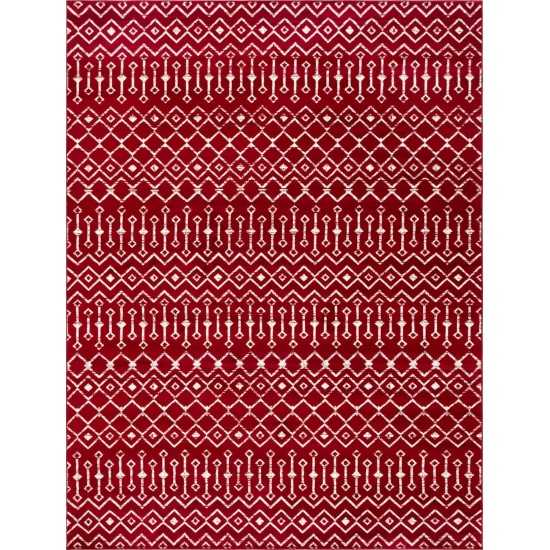 Rug Unique Loom Moroccan Trellis Red Rectangular 9' 0 x 12' 0