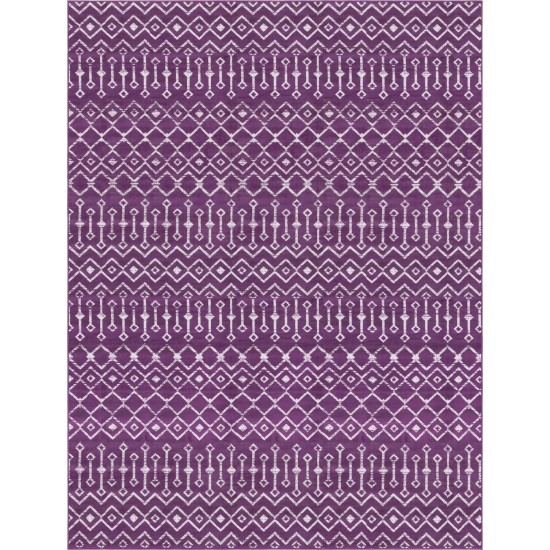 Rug Unique Loom Moroccan Trellis Violet Rectangular 9' 0 x 12' 0