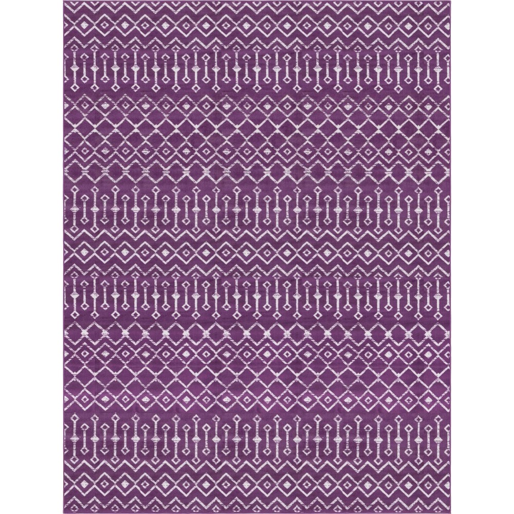 Rug Unique Loom Moroccan Trellis Violet Rectangular 9' 0 x 12' 0