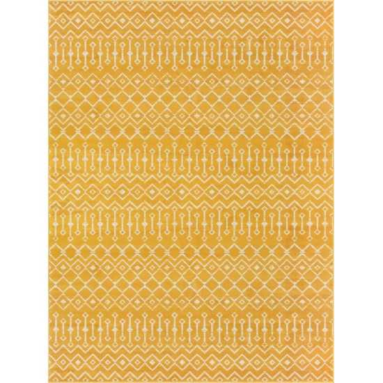 Rug Unique Loom Moroccan Trellis Yellow Rectangular 9' 0 x 12' 0