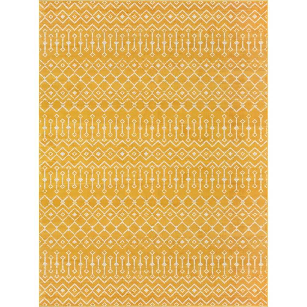 Rug Unique Loom Moroccan Trellis Yellow Rectangular 9' 0 x 12' 0