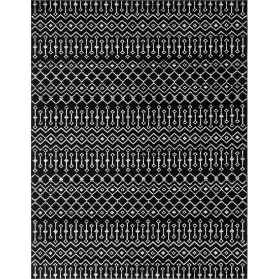 Rug Unique Loom Moroccan Trellis Black Rectangular 9' 10 x 13' 0