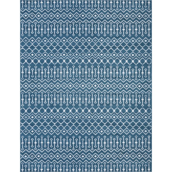 Rug Unique Loom Moroccan Trellis Dark Blue Rectangular 9' 10 x 13' 0