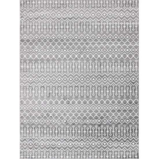 Rug Unique Loom Moroccan Trellis Dark Gray Rectangular 9' 10 x 13' 0