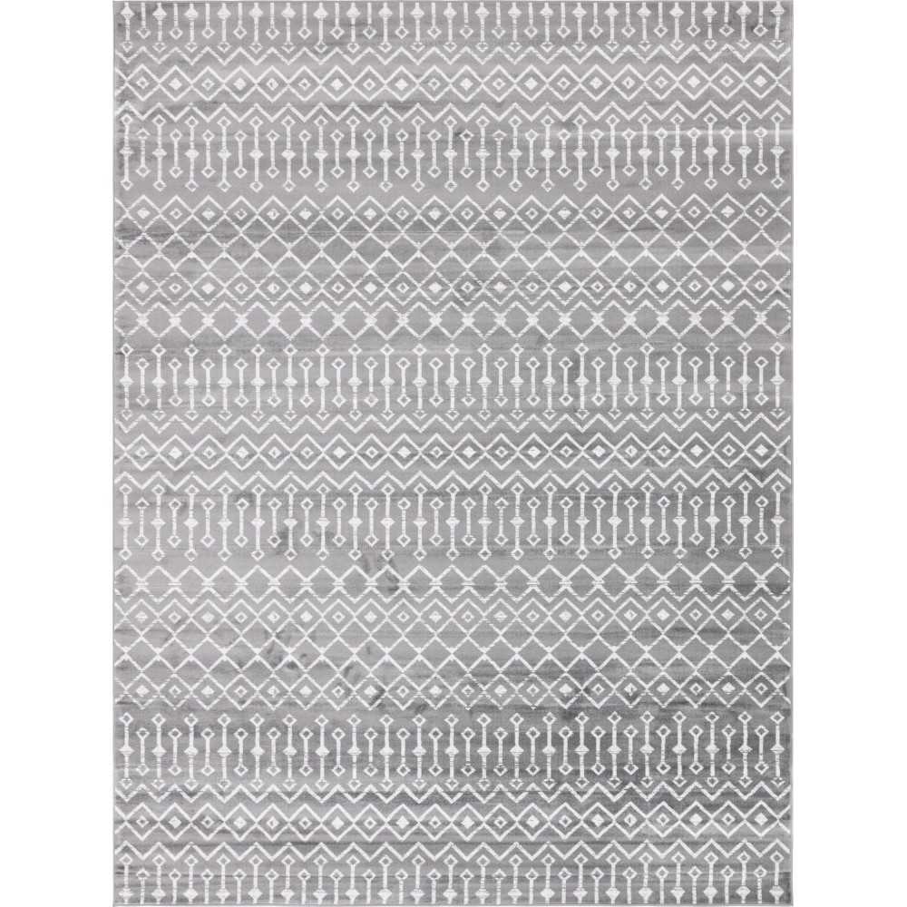 Rug Unique Loom Moroccan Trellis Dark Gray Rectangular 9' 10 x 13' 0