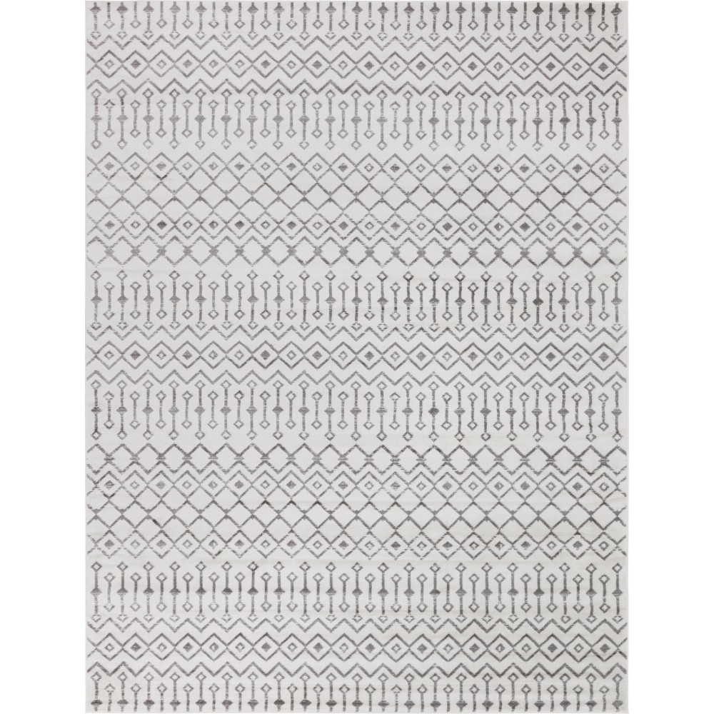 Rug Unique Loom Moroccan Trellis Ivory Rectangular 9' 10 x 13' 0