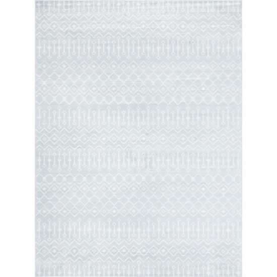 Rug Unique Loom Moroccan Trellis Light Blue Rectangular 9' 10 x 13' 0