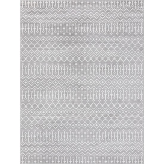 Rug Unique Loom Moroccan Trellis Light Gray Rectangular 9' 10 x 13' 0