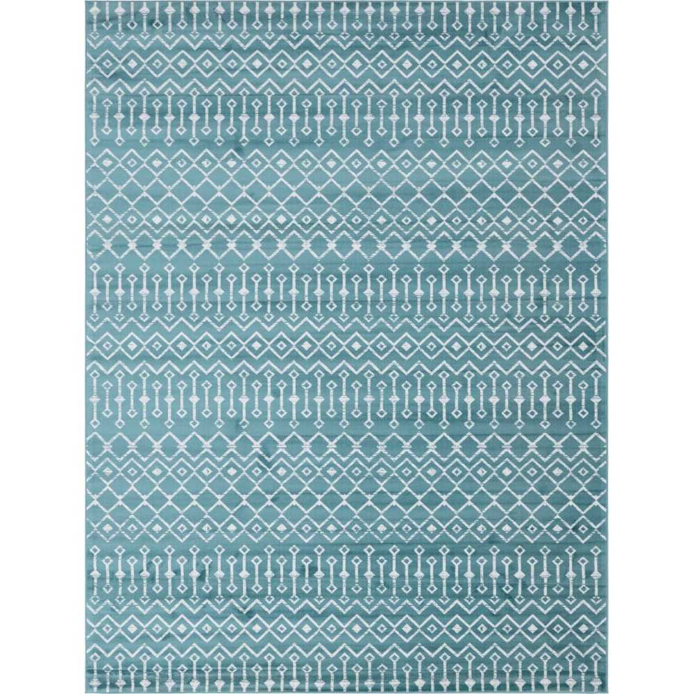 Rug Unique Loom Moroccan Trellis Teal Rectangular 9' 10 x 13' 0 Rug Unique Loom Moroccan Trellis Teal Rectangular 9' 10 x 13' 0