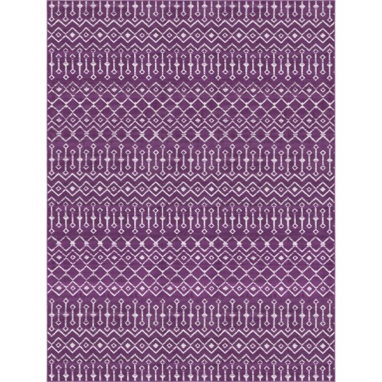 Rug Unique Loom Moroccan Trellis Violet Rectangular 9' 10 x 13' 0