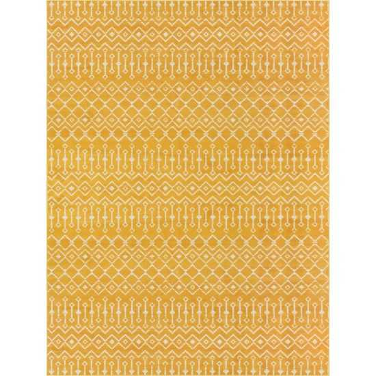 Rug Unique Loom Moroccan Trellis Yellow Rectangular 9' 10 x 13' 0