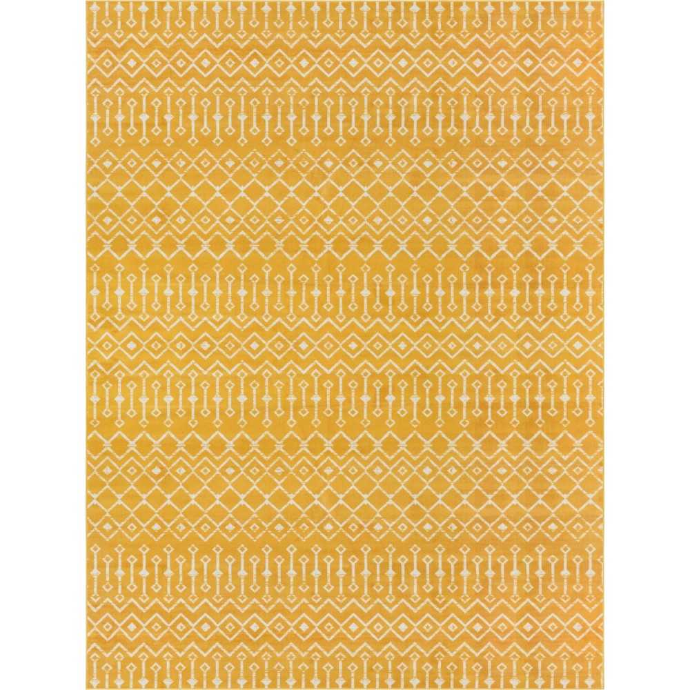 Rug Unique Loom Moroccan Trellis Yellow Rectangular 9' 10 x 13' 0