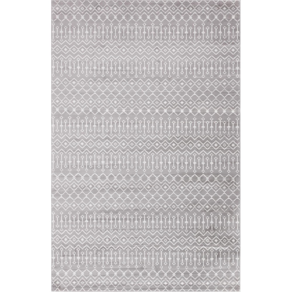 Rug Unique Loom Moroccan Trellis Light Gray Rectangular 10' 8 x 16' 5