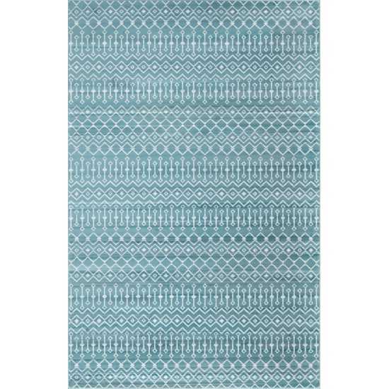 Rug Unique Loom Moroccan Trellis Teal Rectangular 10' 8 x 16' 5