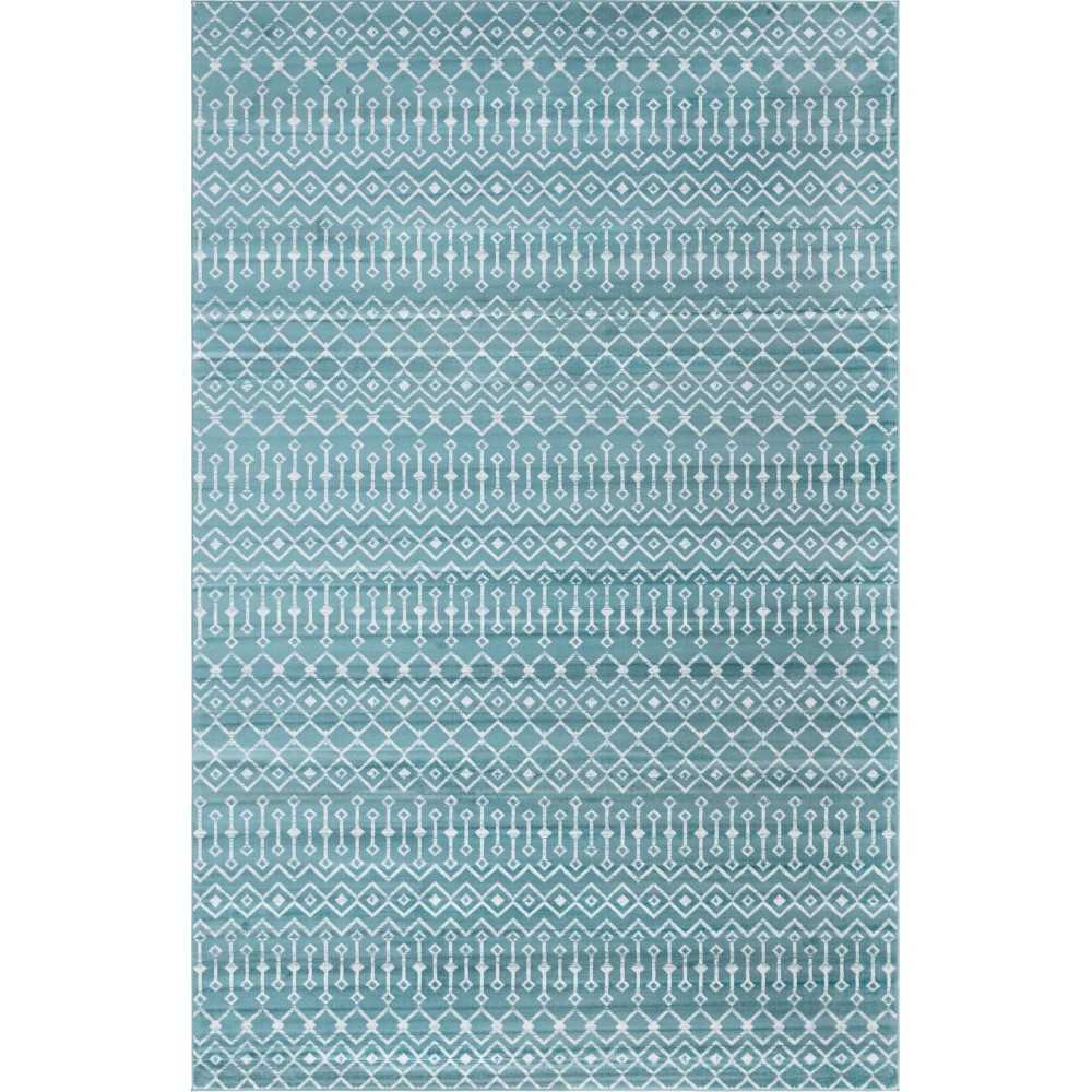 Rug Unique Loom Moroccan Trellis Teal Rectangular 10' 8 x 16' 5