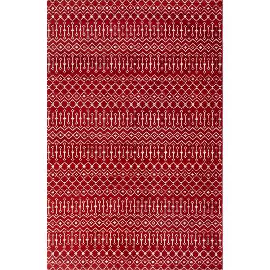 Rug Unique Loom Moroccan Trellis Red Rectangular 10' 8 x 16' 5