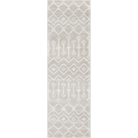 Rug Unique Loom Moroccan Trellis Beige Runner 2' 0 x 6' 7