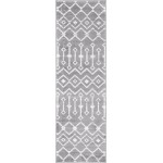 Rug Unique Loom Moroccan Trellis Dark Gray Runner 2' 0 x 6' 7