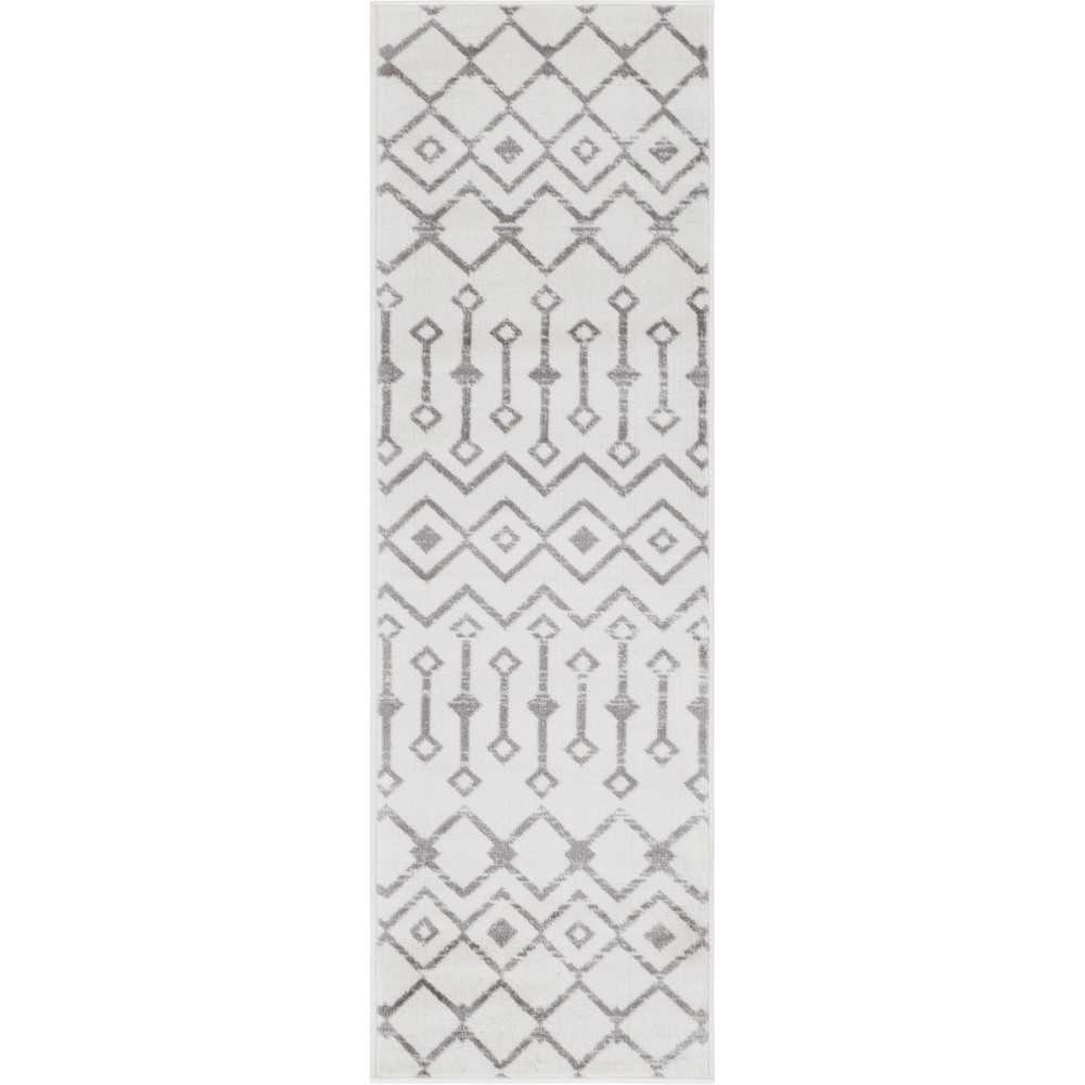 Rug Unique Loom Moroccan Trellis Ivory Runner 2' 0 x 6' 7