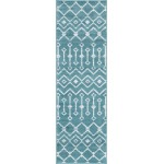 Rug Unique Loom Moroccan Trellis Teal Runner 2' 0 x 6' 7