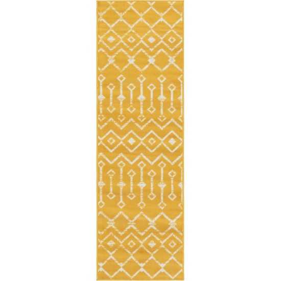 Rug Unique Loom Moroccan Trellis Yellow Runner 2' 0 x 6' 7