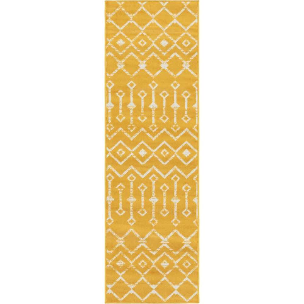 Rug Unique Loom Moroccan Trellis Yellow Runner 2' 0 x 6' 7