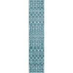 Rug Unique Loom Moroccan Trellis Teal Runner 2' 0 x 9' 10