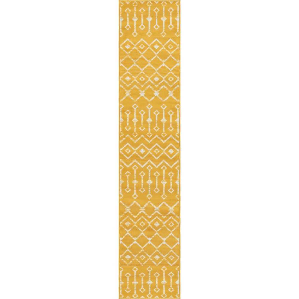 Rug Unique Loom Moroccan Trellis Yellow Runner 2' 0 x 9' 10