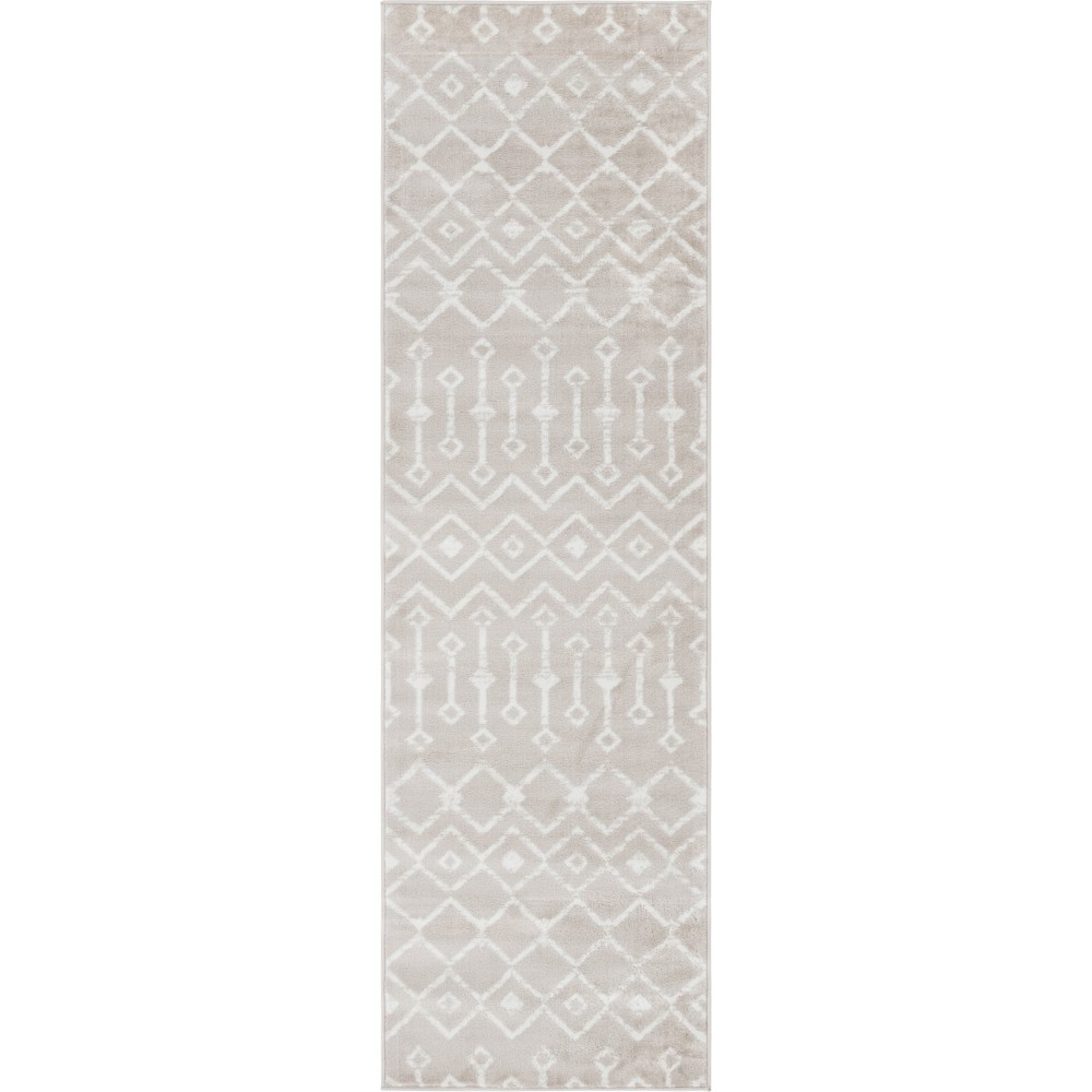 Rug Unique Loom Moroccan Trellis Beige Runner 2' 6 x 8' 2