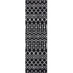 Rug Unique Loom Moroccan Trellis Black Runner 2' 6 x 8' 2