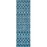 Rug Unique Loom Moroccan Trellis Dark Blue Runner 2' 6 x 8' 2