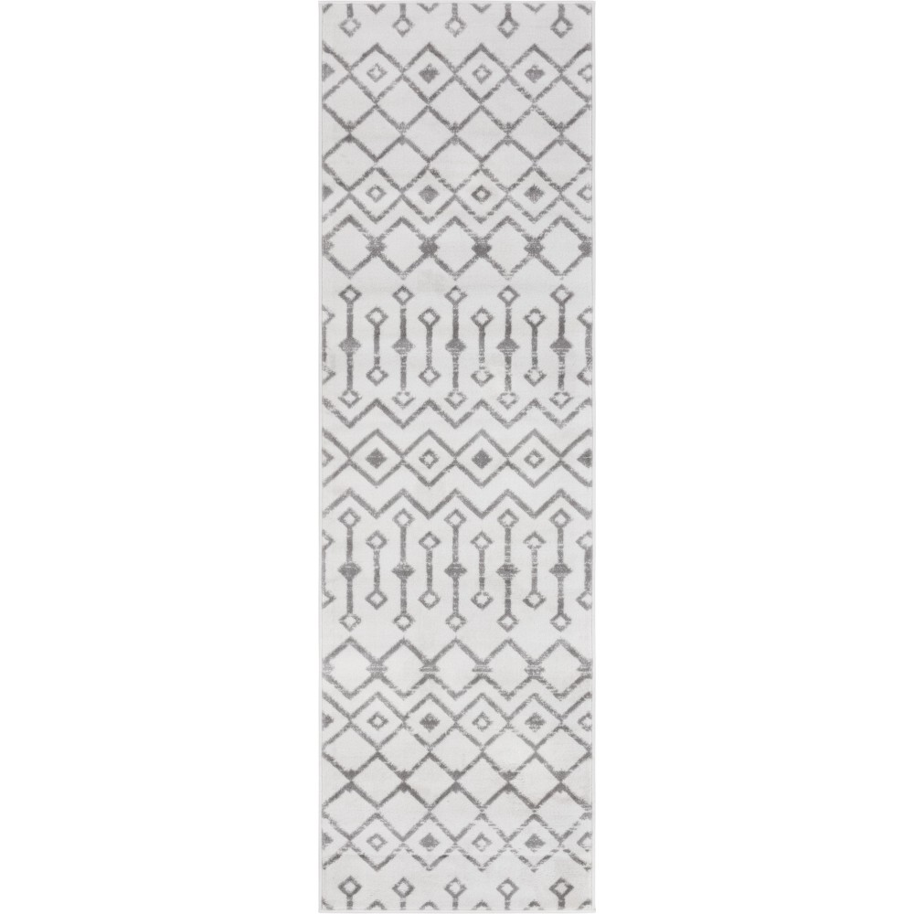 Rug Unique Loom Moroccan Trellis Ivory Runner 2' 6 x 8' 2