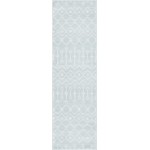Rug Unique Loom Moroccan Trellis Light Blue Runner 2' 6 x 8' 2