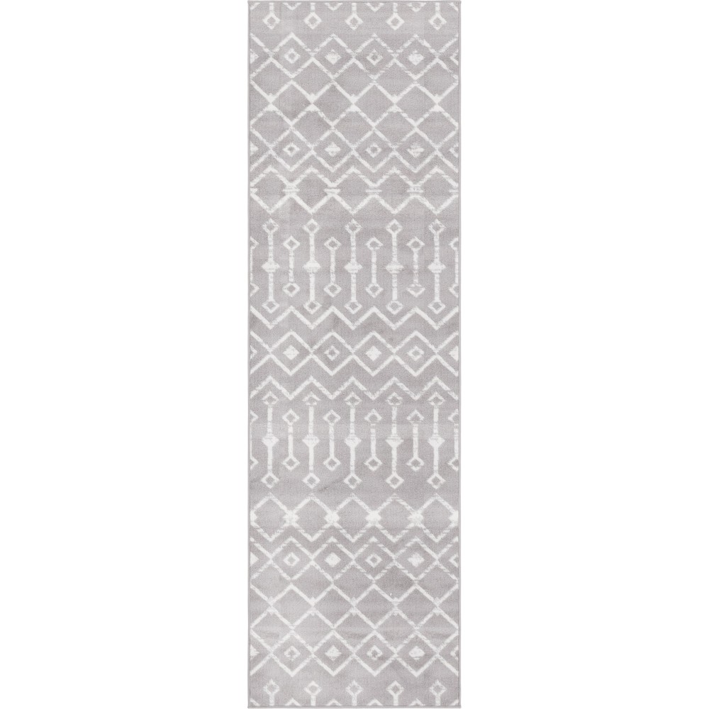 Rug Unique Loom Moroccan Trellis Light Gray Runner 2' 6 x 8' 2 Rug Unique Loom Moroccan Trellis Light Gray Runner 2' 6 x 8' 2