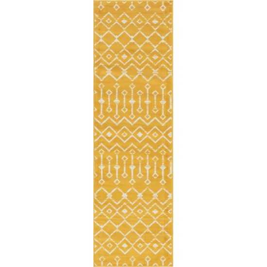 Rug Unique Loom Moroccan Trellis Yellow Runner 2' 6 x 8' 2